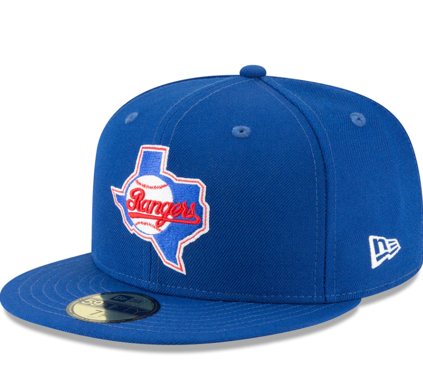 Men's Texas Rangers New Era Blue Cooperstown Collection Wool 59FIFTY Fitted Hat Official Team Hat Sports Fan Cap Official MLB Team Hat Baseball Fan Ca