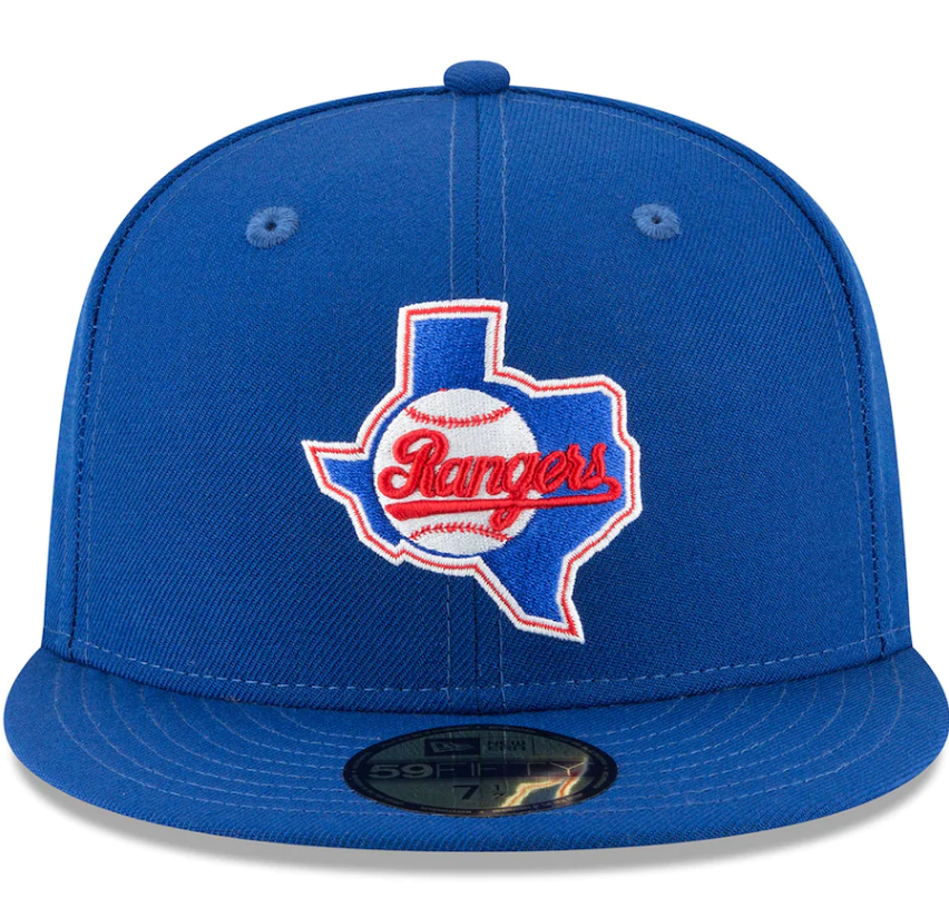Men's Texas Rangers New Era Blue Cooperstown Collection Wool 59FIFTY Fitted Hat Official Team Hat Sports Fan Cap Official MLB Team Hat Baseball Fan Ca