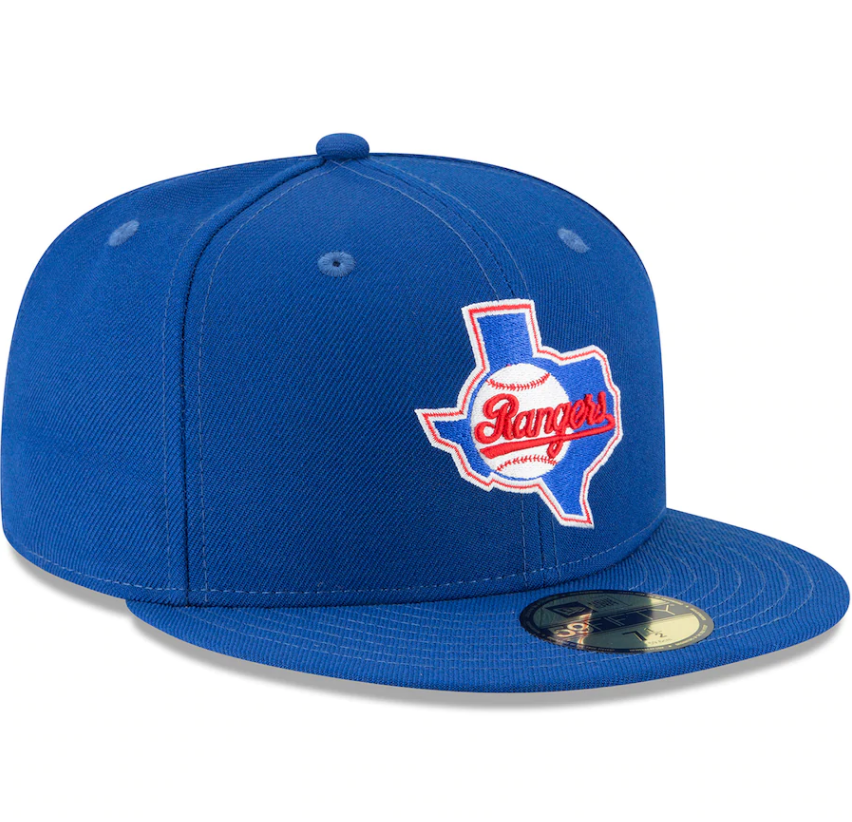 Men's Texas Rangers New Era Blue Cooperstown Collection Wool 59FIFTY Fitted Hat Official Team Hat Sports Fan Cap Official MLB Team Hat Baseball Fan Ca