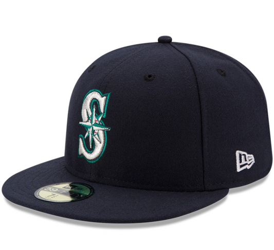 Men's Seattle Mariners New Era Navy Authentic Collection On Field 59FIFTY Fitted Hat Official Team Hat Sports Fan Cap Official MLB Team Hat Baseball F