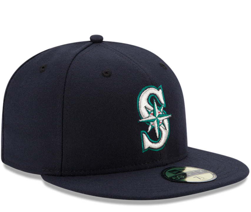 Men's Seattle Mariners New Era Navy Authentic Collection On Field 59FIFTY Fitted Hat Official Team Hat Sports Fan Cap Official MLB Team Hat Baseball F