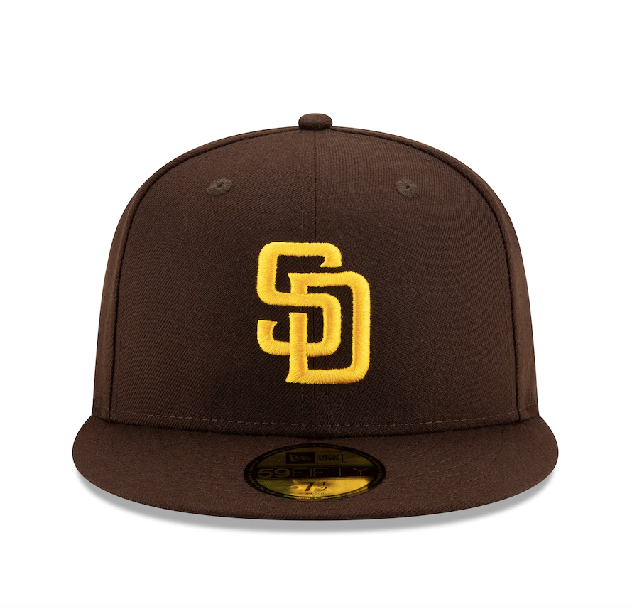 Men's San Diego Padres New Era Brown Authentic Collection On-Field 59FIFTY Fitted Hat Official Team Hat Sports Fan Cap Official MLB Team Hat Baseball