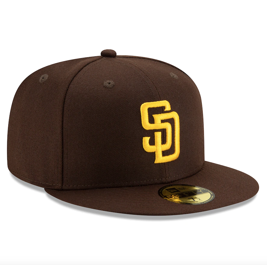 Men's San Diego Padres New Era Brown Authentic Collection On-Field 59FIFTY Fitted Hat Official Team Hat Sports Fan Cap Official MLB Team Hat Baseball
