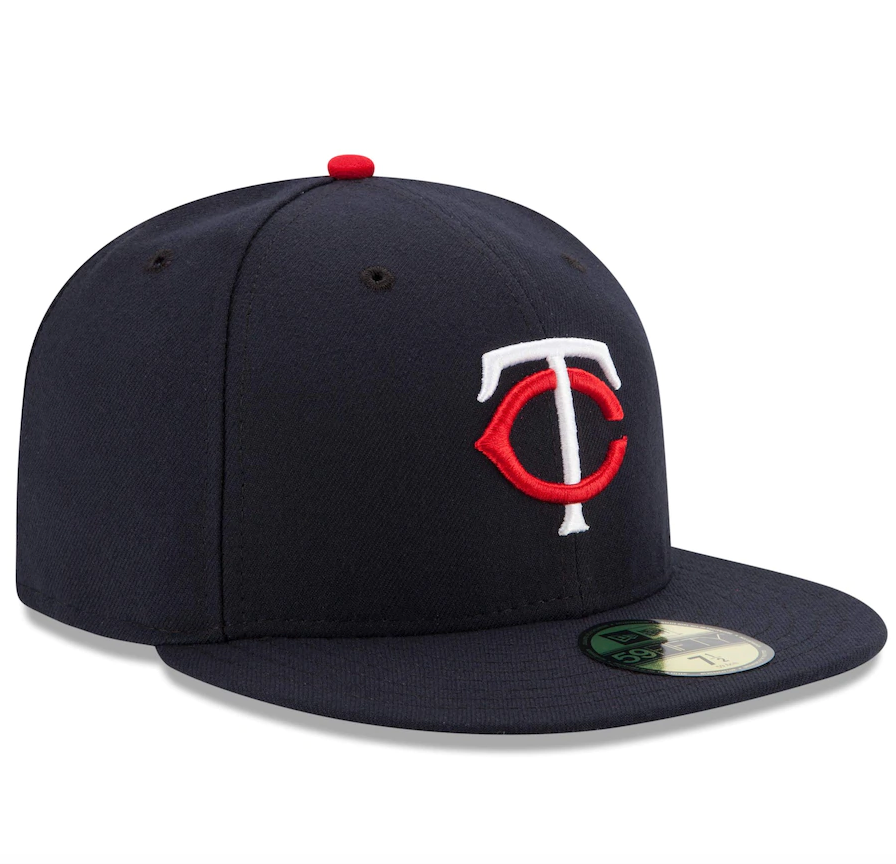 Men's Minnesota Twins New Era Navy Home Authentic Collection On-Field 59FIFTY Fitted Hat Official Team Hat Sports Fan Cap Official MLB Team Hat Baseba
