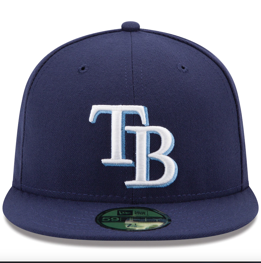 Men's Tampa Bay Rays New Era Navy Game Authentic Collection On-Field 59FIFTY Fitted Hat Official Team Hat Sports Fan Cap Official MLB Team Hat Basebal