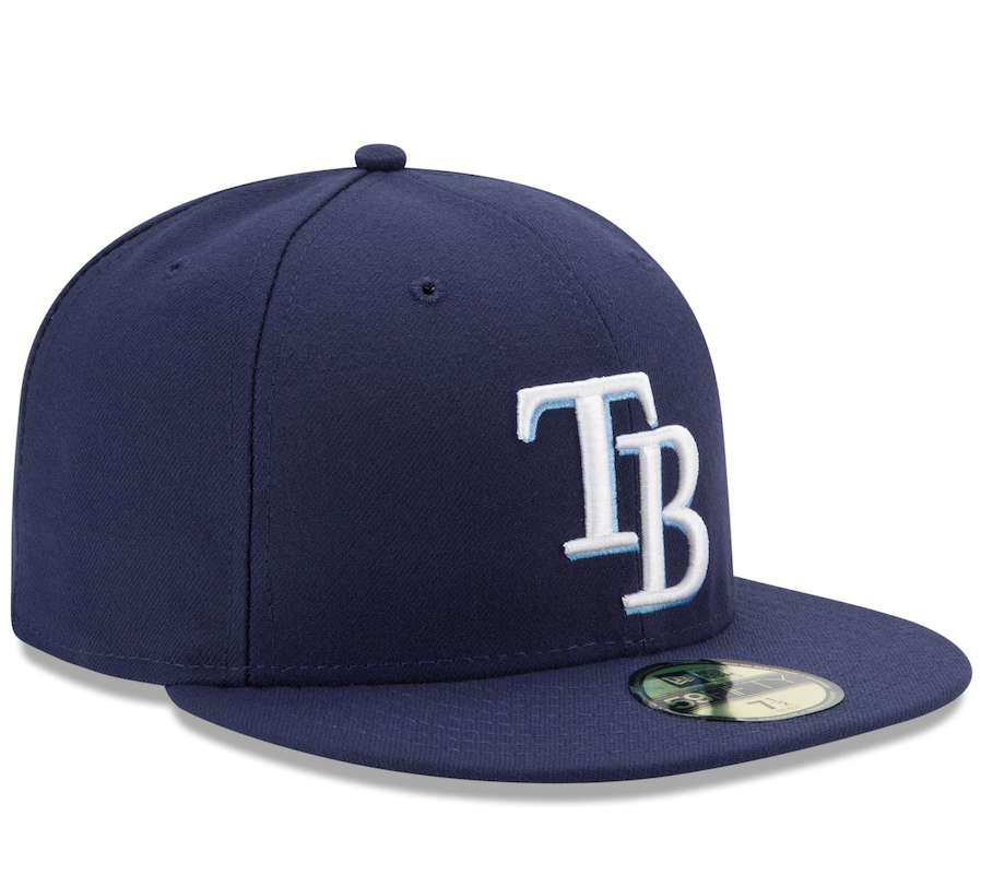 Men's Tampa Bay Rays New Era Navy Game Authentic Collection On-Field 59FIFTY Fitted Hat Official Team Hat Sports Fan Cap Official MLB Team Hat Basebal