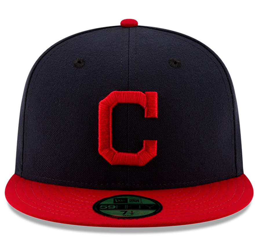 Men's Cleveland Guardians New Era Navy/Red Home Authentic Collection On-Field 59FIFTY Fitted Hat Official Team Hat Sports Fan Cap Official MLB Team Ha