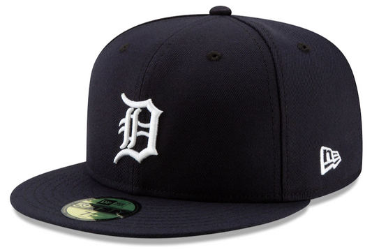 Men's Detroit Tigers New Era Navy Home Authentic Collection On-Field Logo 59FIFTY Fitted Hat Official Team Hat Sports Fan Cap Official MLB Team Hat Ba
