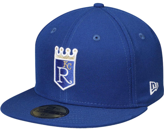 Men's Kansas City Royals New Era Royal Cooperstown Collection Wool 59FIFTY Fitted Hat Official Team Hat Sports Fan Cap Official MLB Team Hat Baseball