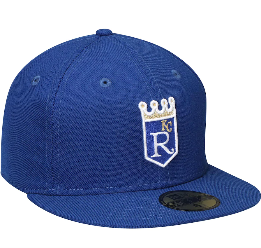 Men's Kansas City Royals New Era Royal Cooperstown Collection Wool 59FIFTY Fitted Hat Official Team Hat Sports Fan Cap Official MLB Team Hat Baseball