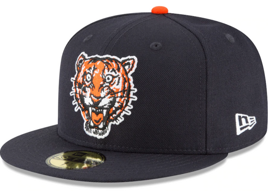 Men's Detroit Tigers New Era Navy Cooperstown Collection Wool 59FIFTY Fitted Hat Official Team Hat Sports Fan Cap Official MLB Team Hat Baseball Fan C