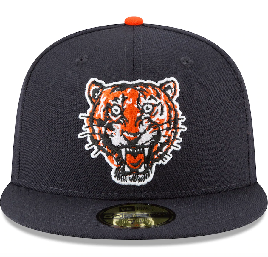 Men's Detroit Tigers New Era Navy Cooperstown Collection Wool 59FIFTY Fitted Hat Official Team Hat Sports Fan Cap Official MLB Team Hat Baseball Fan C