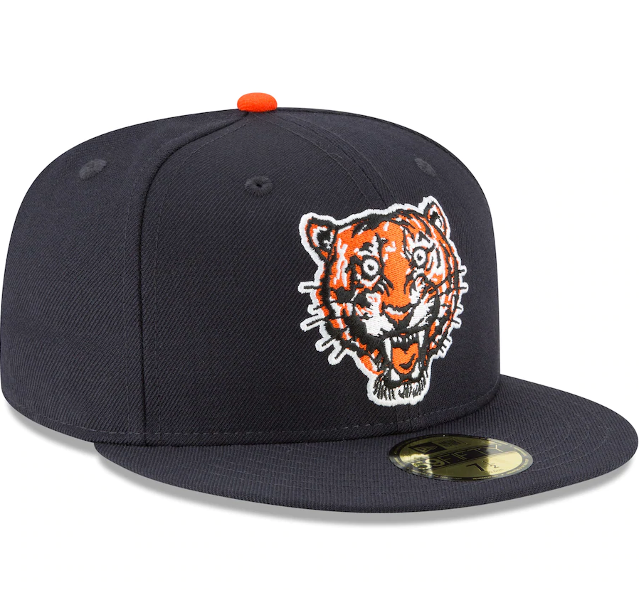 Men's Detroit Tigers New Era Navy Cooperstown Collection Wool 59FIFTY Fitted Hat Official Team Hat Sports Fan Cap Official MLB Team Hat Baseball Fan C
