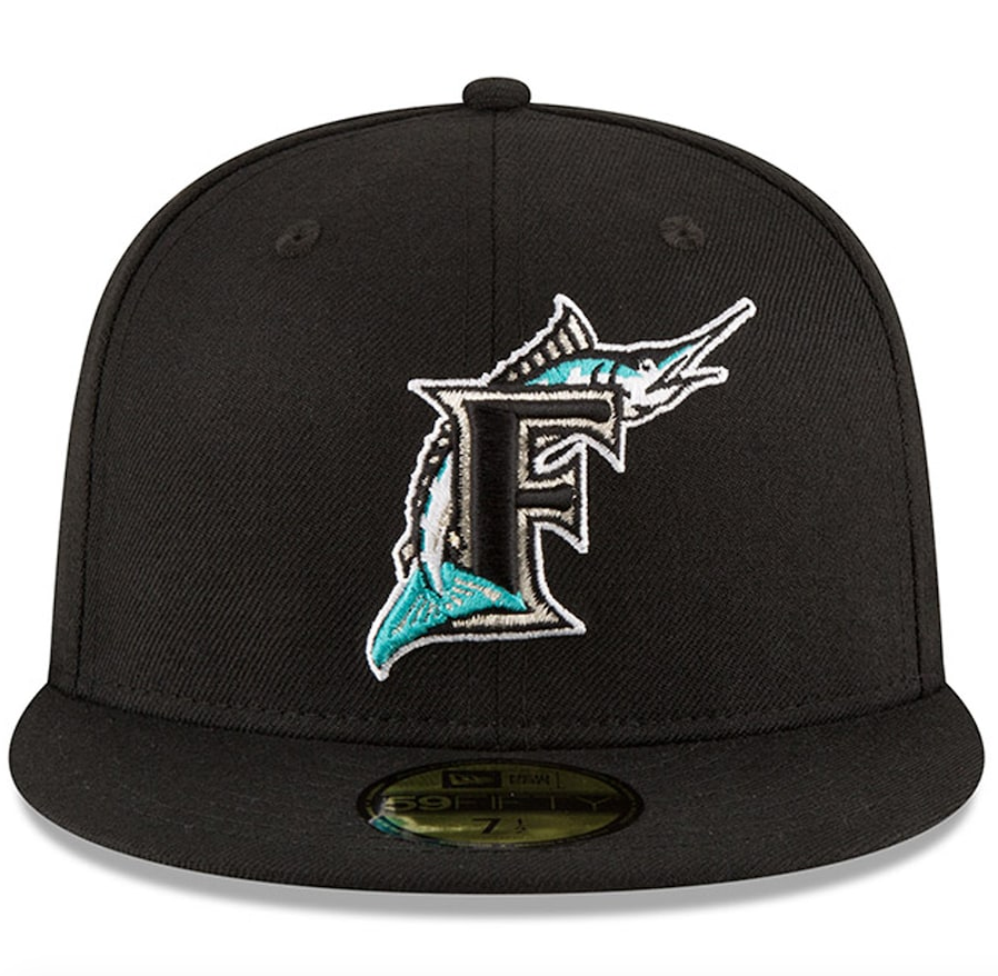 Men's Florida Marlins New Era Black 1997 World Series Wool 59FIFTY Fitted Hat Official Team Hat Sports Fan Cap Official MLB Team Hat Baseball Fan Cap