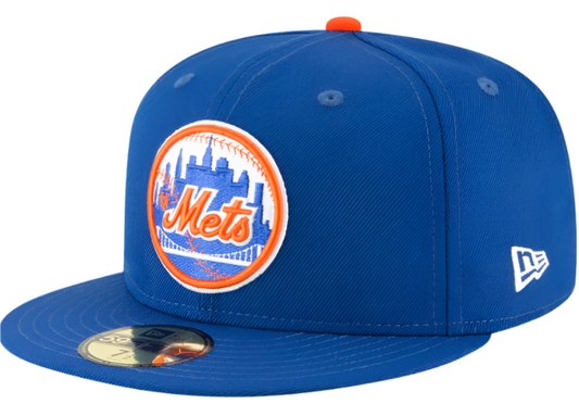 Men's New York Mets New Era Blue 1962 Cooperstown Collection Wool 59FIFTY Fitted Hat Official Team Hat Sports Fan Cap Official MLB Team Hat Baseball F