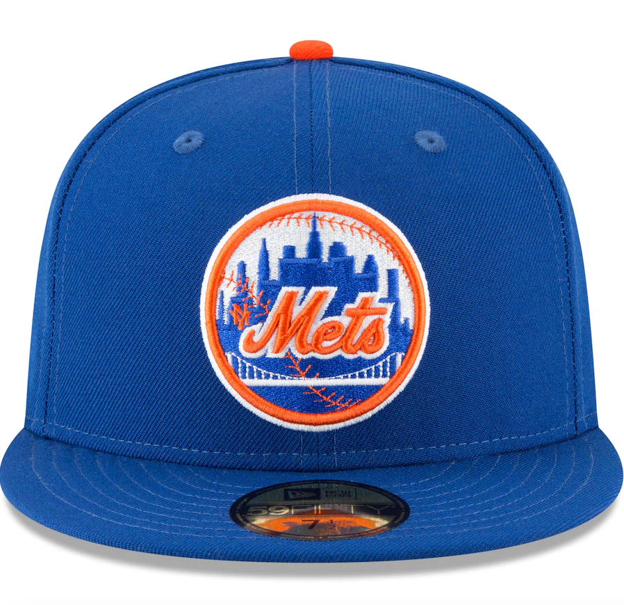 Men's New York Mets New Era Blue 1962 Cooperstown Collection Wool 59FIFTY Fitted Hat Official Team Hat Sports Fan Cap Official MLB Team Hat Baseball F