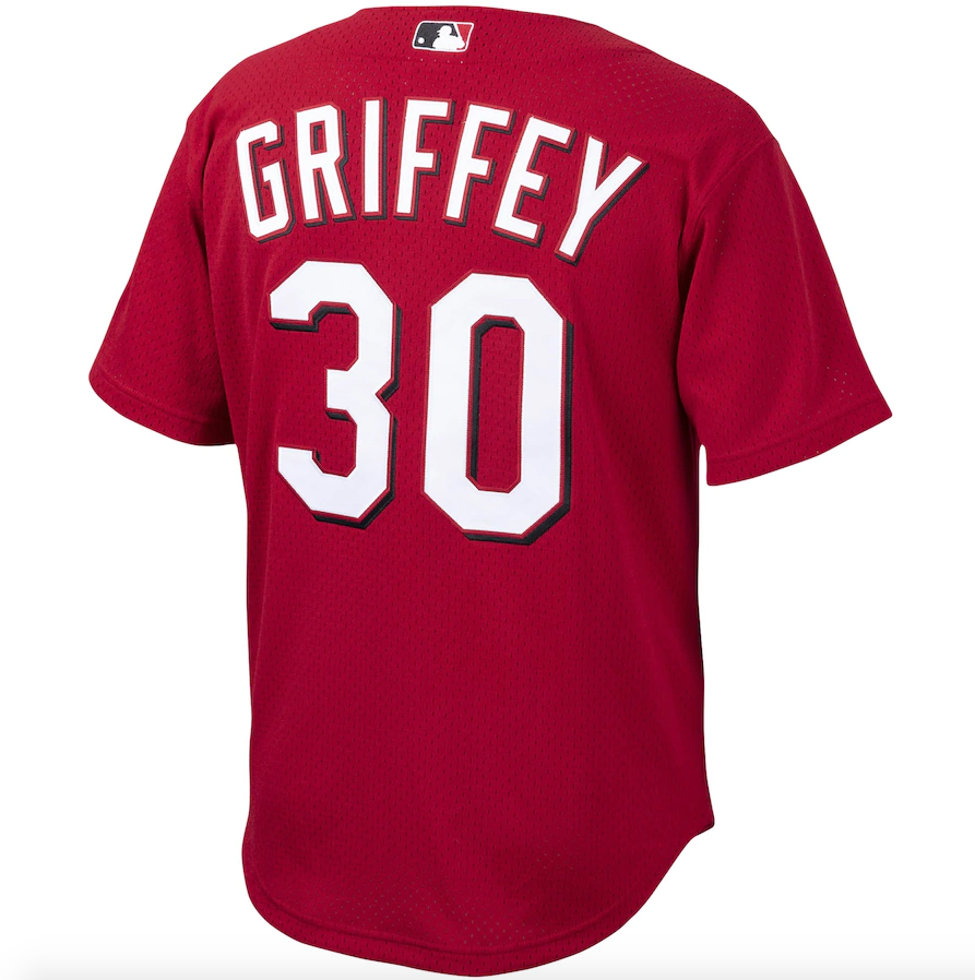 Men's Cincinnati Reds Ken Griffey Jr. Mitchell & Ness Red Cooperstown Collection Batting Practice Jersey Official Team Jersey Sports Fan Apparel Offic
