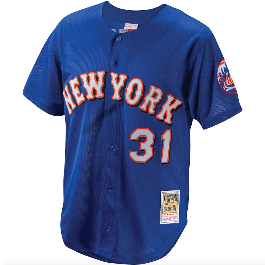Men's Mitchell & Ness Mike Piazza New York Mets Royal Cooperstown Collection Batting Practice Jersey Official Team Jersey Sports Fan Apparel Official