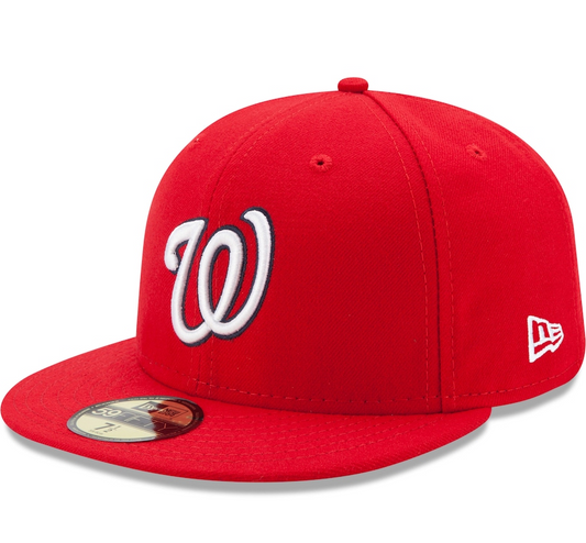 Men's Washington Nationals New Era Red Game Authentic Collection On-Field 59FIFTY Fitted Hat Official Team Hat Sports Fan Cap Official MLB Team Hat Ba