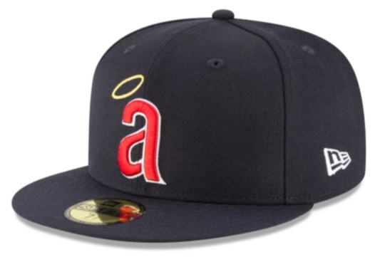 Men's California Angels New Era Navy 1971 Cooperstown Collection Wool 59FIFTY Fitted Hat Official Team Hat Sports Fan Cap Official MLB Team Hat Baseba