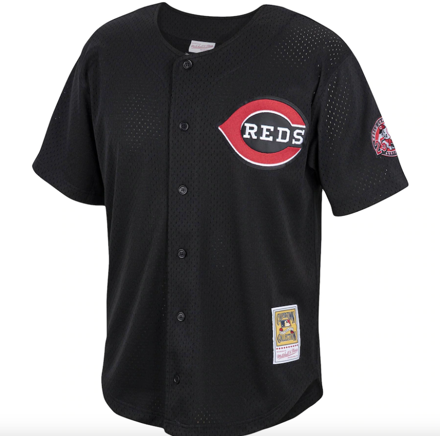 Men's Cincinnati Reds Ken Griffey Jr. Mitchell & Ness Black Cooperstown Collection Batting Practice Jersey Official Team Jersey Sports Fan Apparel Off