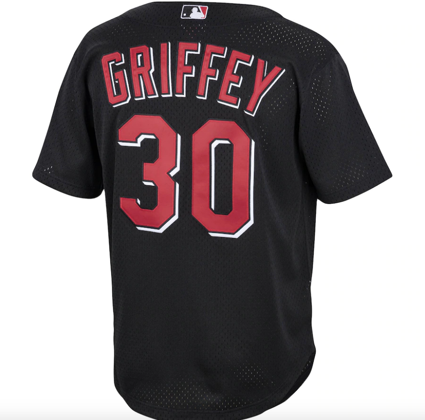 Men's Cincinnati Reds Ken Griffey Jr. Mitchell & Ness Black Cooperstown Collection Batting Practice Jersey Official Team Jersey Sports Fan Apparel Off