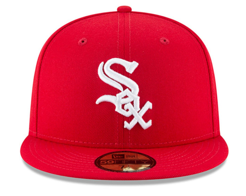 Men's Chicago White Sox New Era MLB Basic Scarlet 59FIFTY Fitted Hat Official Team Hat Sports Fan Cap Official MLB Team Hat Baseball Fan Cap
