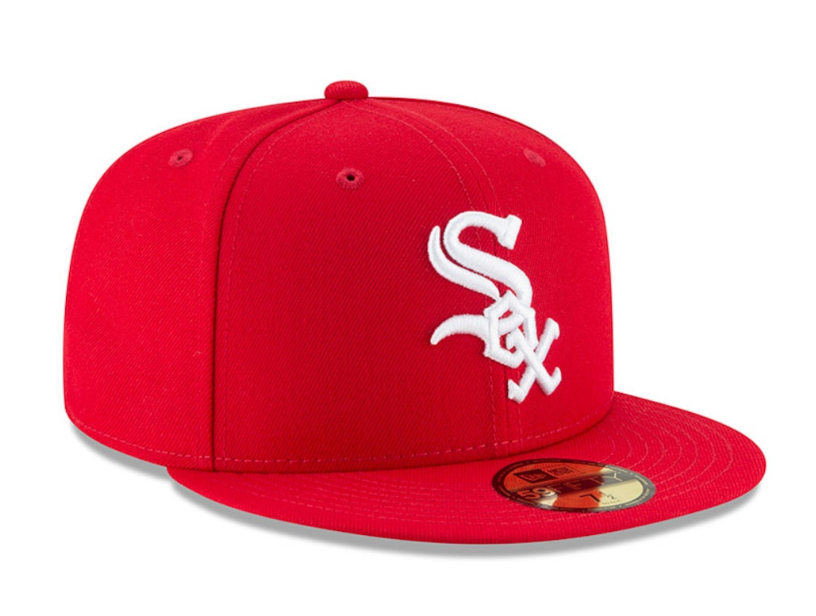 Men's Chicago White Sox New Era MLB Basic Scarlet 59FIFTY Fitted Hat Official Team Hat Sports Fan Cap Official MLB Team Hat Baseball Fan Cap