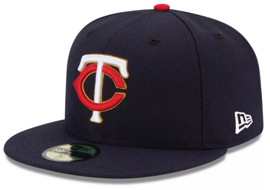 Men's Minnesota Twins New Era Navy Alternate Authentic Collection On-Field 59FIFTY Fitted Hat Official Team Hat Sports Fan Cap Official MLB Team Hat B