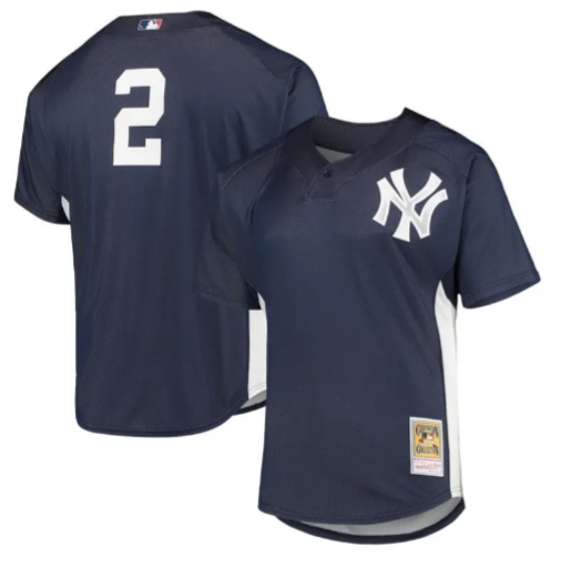 Men's Derek Jeter New York Yankees Mitchell & Ness Navy 2009 Authentic Batting Practice Jersey Official Team Jersey Sports Fan Apparel Official MLB Te