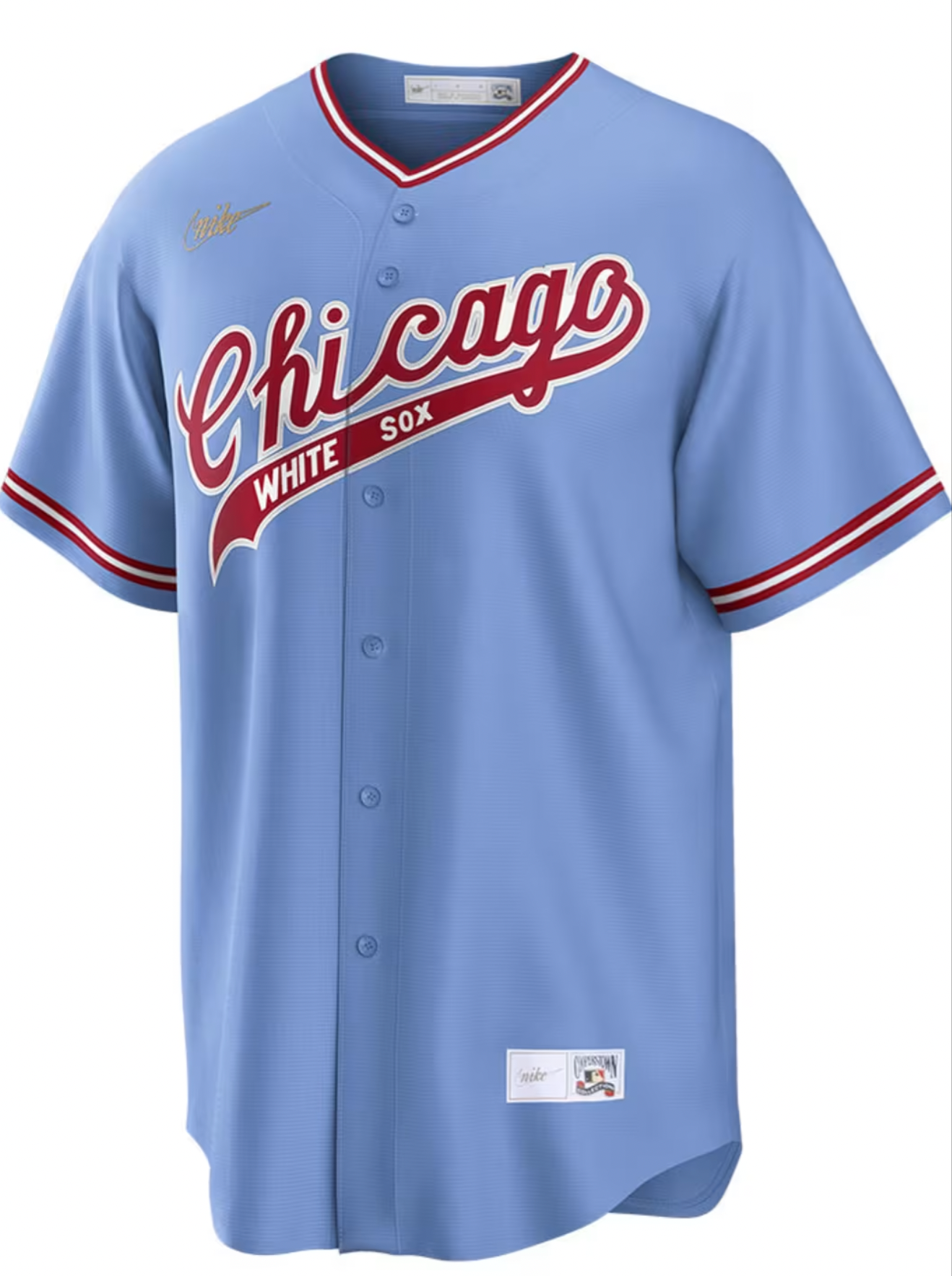 Men's Chicago White Sox Cooperstown Turn Back The Clock 1972 Road Blue NIKE Blank Replica Jersey Official Team Jersey Sports Fan Apparel Official MLB