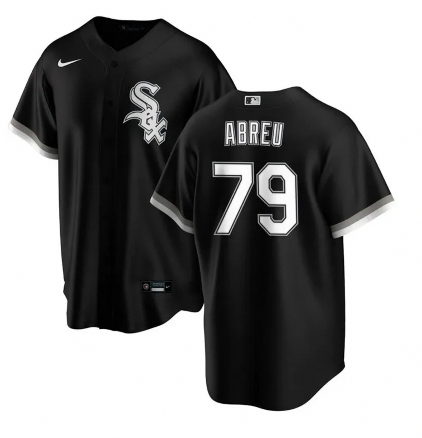 Men's Chicago White Sox Jose Abreu Nike Black Alternate Replica Player Name Jersey Official Team Jersey Sports Fan Apparel Official MLB Team Jersey Ba