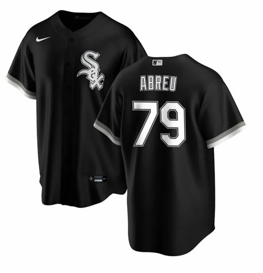 Men's Chicago White Sox Jose Abreu Nike Black Alternate Replica Player Name Jersey Official Team Jersey Sports Fan Apparel Official MLB Team Jersey Ba