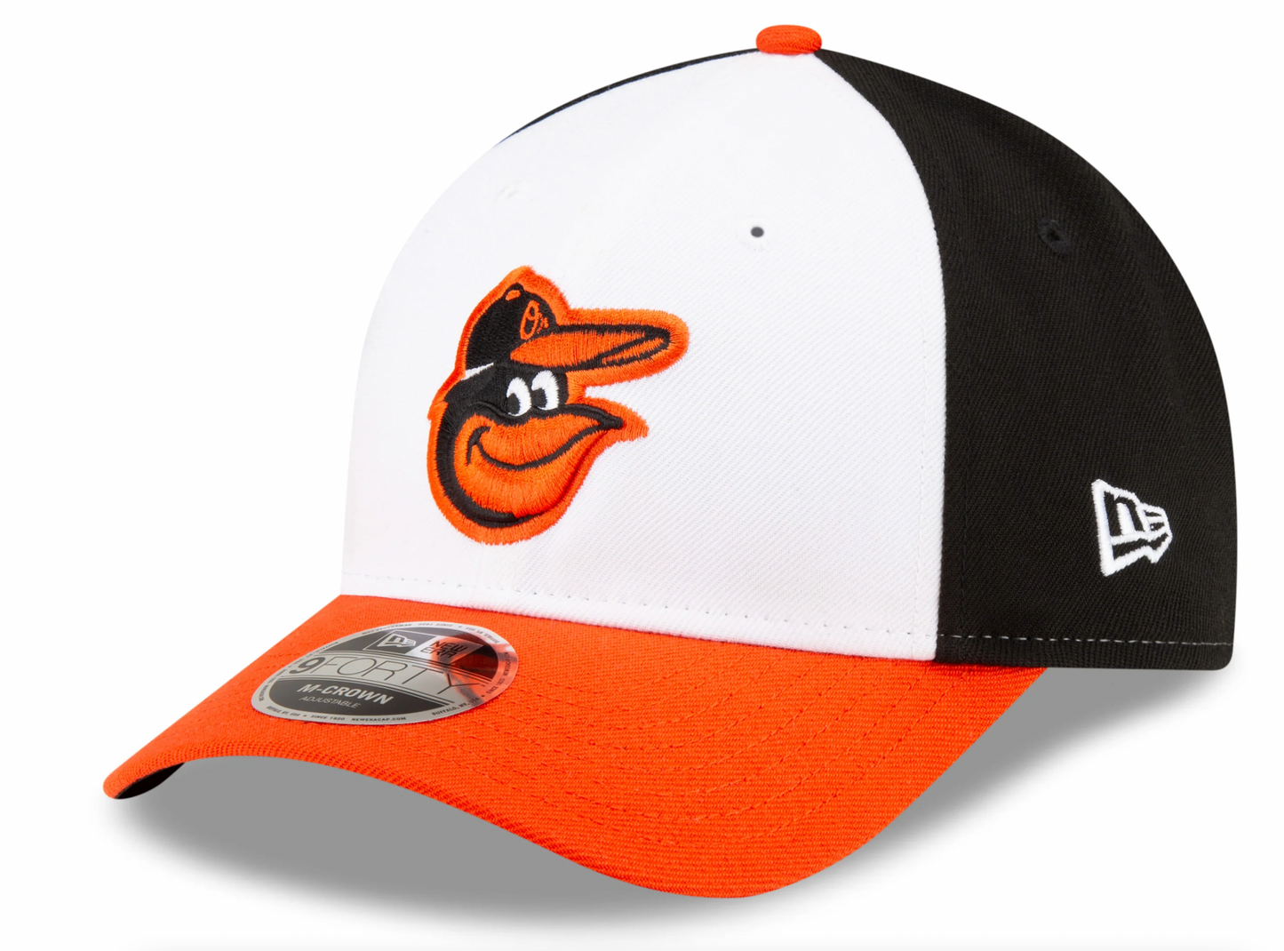 Baltimore Orioles White/Orange/Black New Era Player Replica M-Crown 9FORTY Adjustable Hat Official Team Hat Sports Fan Cap Official MLB Team Hat Baseb