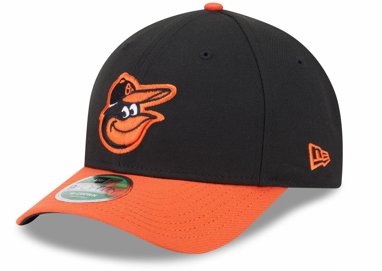 Baltimore Orioles Black/Orange Road New Era Player Replica M-Crown 9FORTY Adjustable Hat Official Team Hat Sports Fan Cap Official MLB Team Hat Baseba