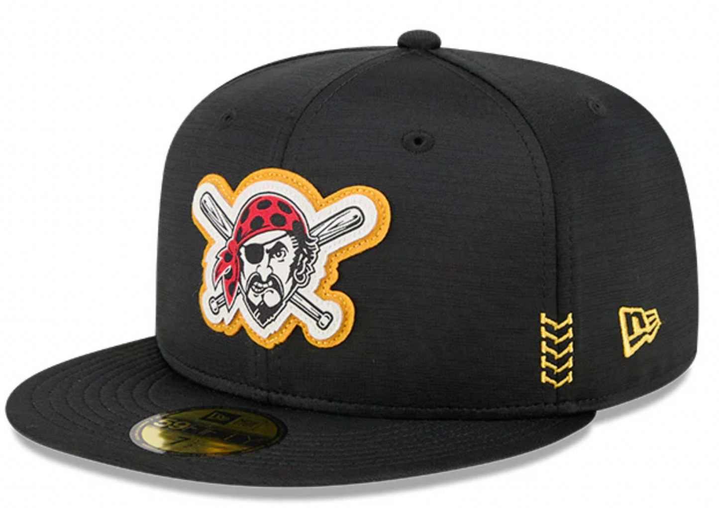 Men's Pittsburgh Pirates New Era Black 2024 Alternate Clubhouse 1914 59FIFTY Fitted Hat Official Team Hat Sports Fan Cap Official MLB Team Hat Basebal