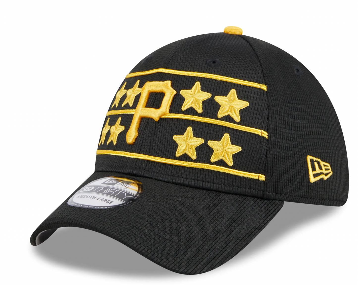 Men's Pittsburgh Pirates New Era 2024 Batting Practice Black 39THIRTY Flex-Fit Hat Official Team Hat Sports Fan Cap Official MLB Team Hat Baseball Fan