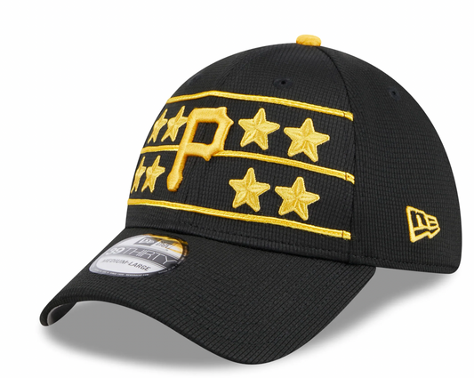 Men's Pittsburgh Pirates New Era 2024 Batting Practice Black 39THIRTY Flex-Fit Hat Official Team Hat Sports Fan Cap Official MLB Team Hat Baseball Fan