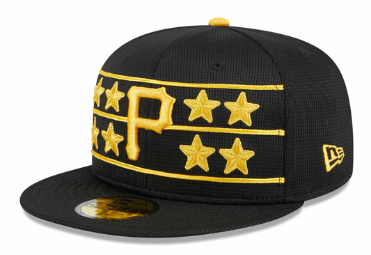 Men's Pittsburgh Pirates New Era Black 2024 Batting Practice 59FIFTY Fitted Hat Official Team Hat Sports Fan Cap Official MLB Team Hat Baseball Fan Ca