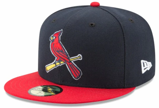 Men's St. Louis Cardinals New Era Navy/Red Game Authentic Collection Alternate 2 On-Field 59FIFTY Fitted Hat Official Team Hat Sports Fan Cap Official