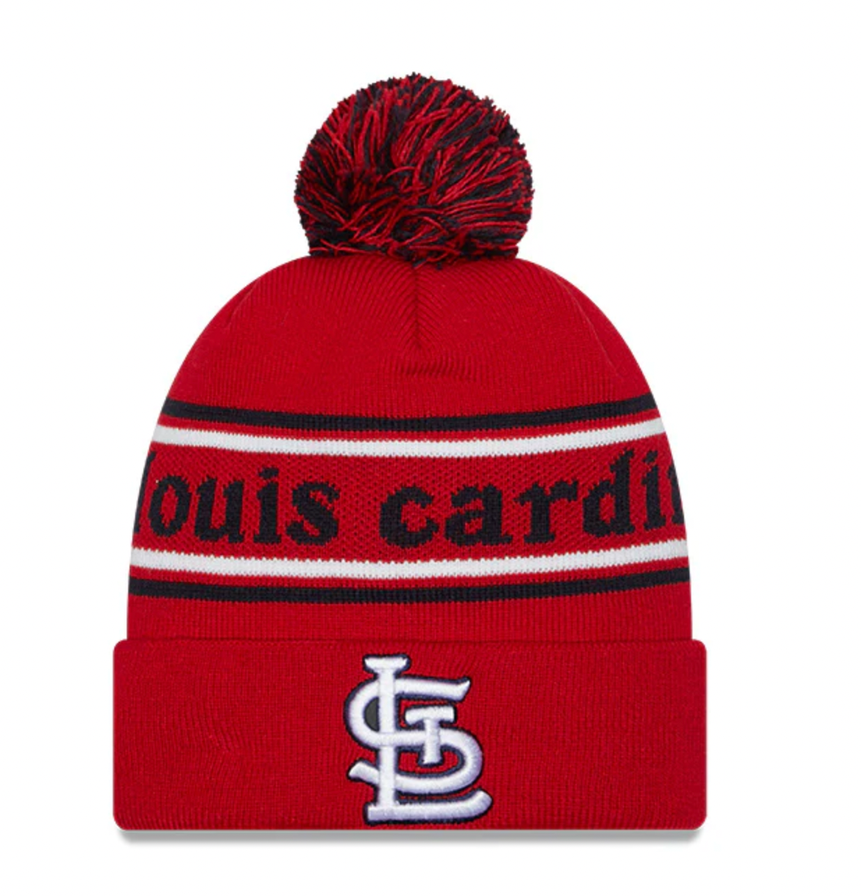 St. Louis Cardinals New Era Marquee Cuffed Knit Hat with Pom Official Team Hat Sports Fan Cap Official MLB Team Hat Baseball Fan Cap