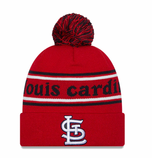 St. Louis Cardinals New Era Marquee Cuffed Knit Hat with Pom Official Team Hat Sports Fan Cap Official MLB Team Hat Baseball Fan Cap