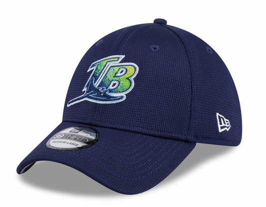 Men's Tampa Bay Rays New Era 2024 Batting Practice Navy 39THIRTY Flex-Fit Hat Official Team Hat Sports Fan Cap Official MLB Team Hat Baseball Fan Cap
