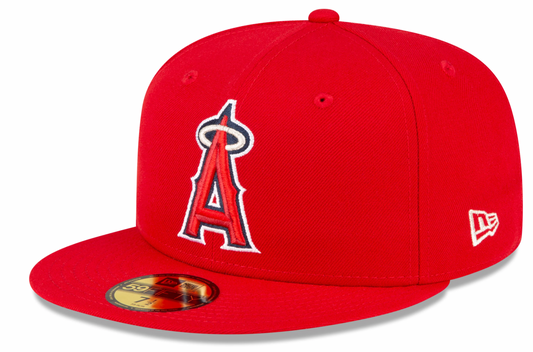 Men's Anaheim Angels New Era Red Game Authentic Collection On-Field 59FIFTY Fitted Hat Official Team Hat Sports Fan Cap Official MLB Team Hat Baseball