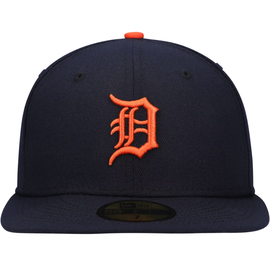 Men's Detroit Tigers New Era Navy Road Authentic Collection On-Field Logo 59FIFTY Fitted Hat Official Team Hat Sports Fan Cap Official MLB Team Hat Ba