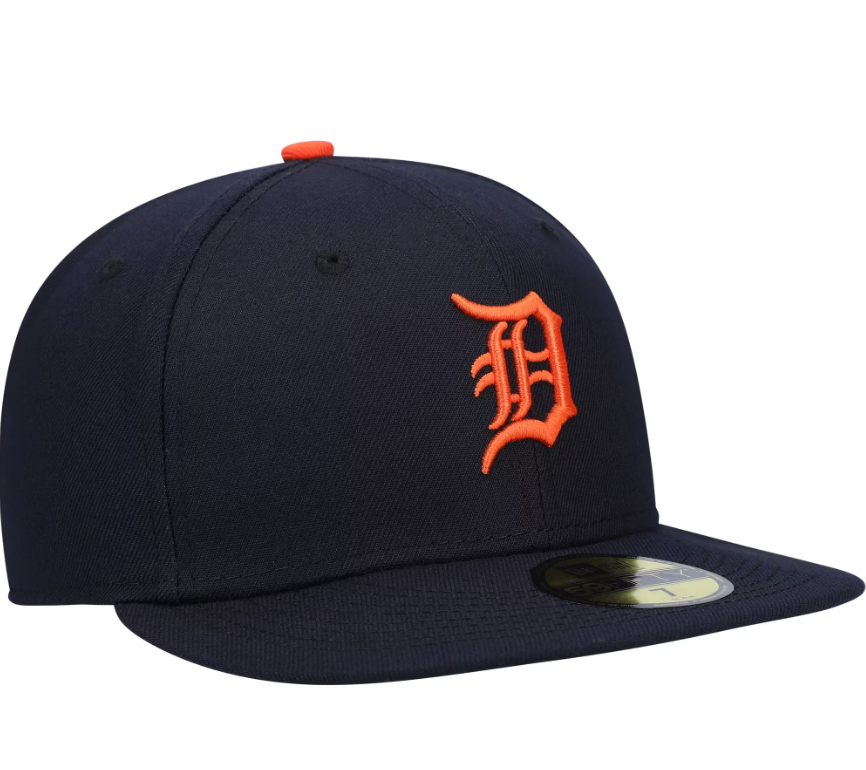 Men's Detroit Tigers New Era Navy Road Authentic Collection On-Field Logo 59FIFTY Fitted Hat Official Team Hat Sports Fan Cap Official MLB Team Hat Ba