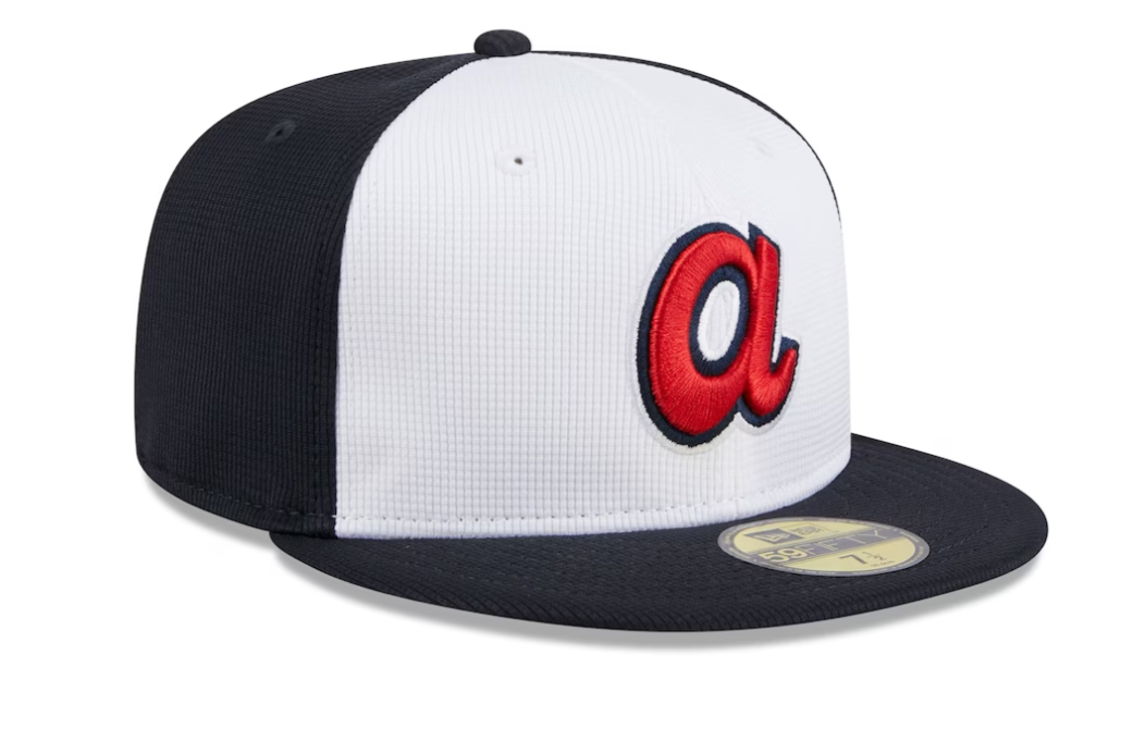 Men's Atlanta Braves New Era White 2024 Batting Practice 59FIFTY Fitted Hat Official Team Hat Sports Fan Cap Official MLB Team Hat Baseball Fan Cap