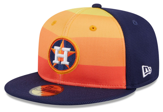 Men's Houston Astros New Era Navy 2024 Batting Practice 59FIFTY Fitted Hat Official Team Hat Sports Fan Cap Official MLB Team Hat Baseball Fan Cap