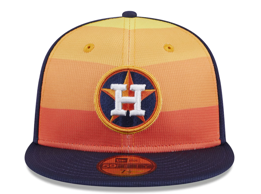 Men's Houston Astros New Era Navy 2024 Batting Practice 59FIFTY Fitted Hat Official Team Hat Sports Fan Cap Official MLB Team Hat Baseball Fan Cap