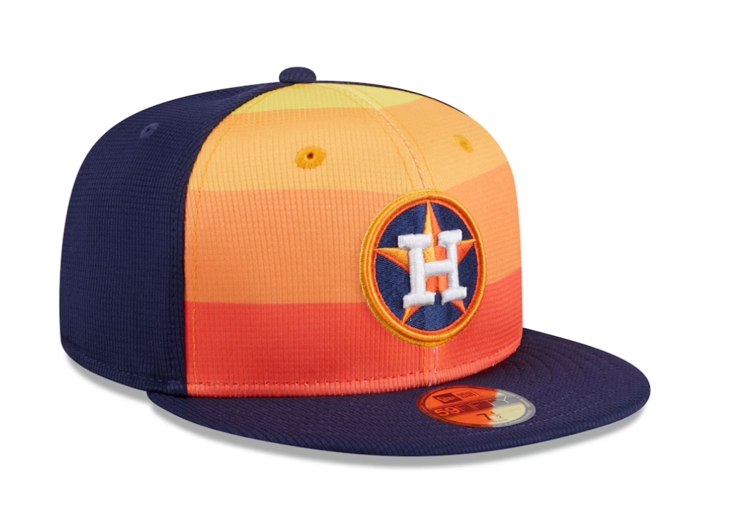 Men's Houston Astros New Era Navy 2024 Batting Practice 59FIFTY Fitted Hat Official Team Hat Sports Fan Cap Official MLB Team Hat Baseball Fan Cap